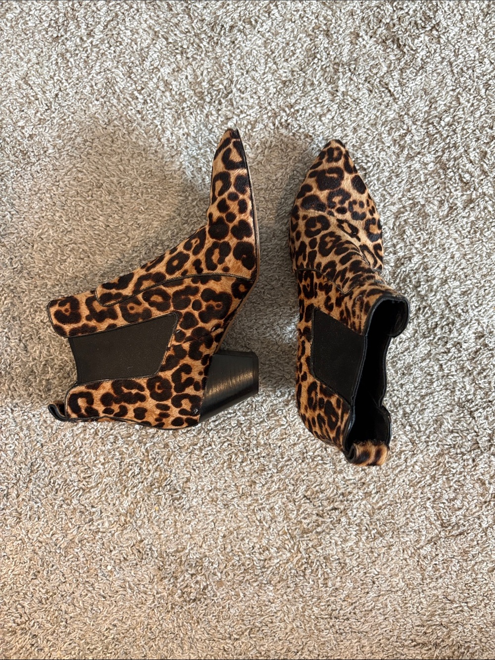 Marc Jacobs Leopard Print Pointed Chelsea Booties - Brown/Black